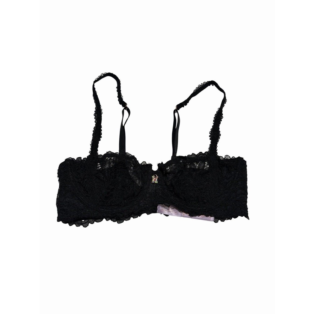 SAVAGE X FENTY Romantic Corded Lace Unlined Balconette Bra - Black 34D